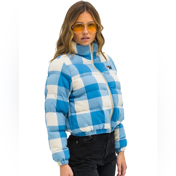 Aviator Nation Apres Plaid Puffer Jacket - Picture 1 of 7